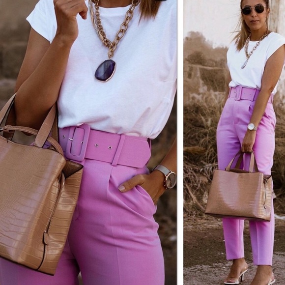 Zara high waisted belted pants - Picture 4 of 14